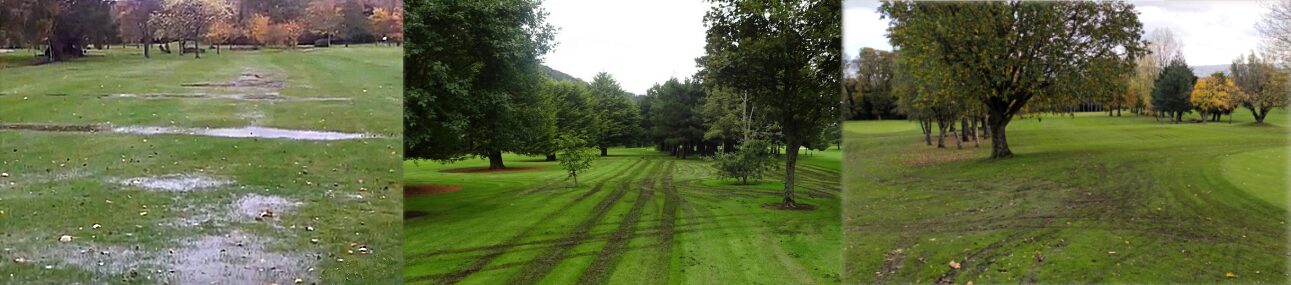 Typical winter problems: surface water, machinery rutting and traffic damage on saturated ground